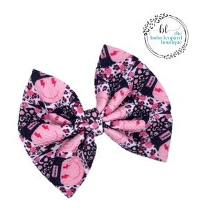 Girls Custom Smiley Face large hair bow